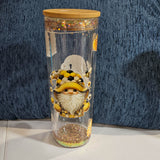20 oz Glitter Globe - Honey Bee & Gnomes with custom gift design
