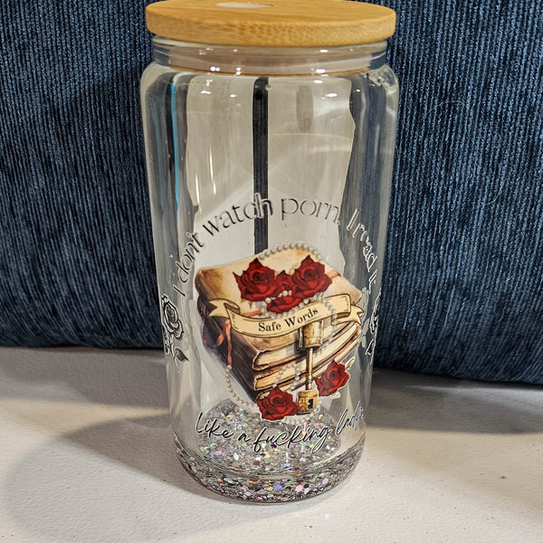 16 oz Glitter Globe - Read Porn Like a Lady with custom gift design