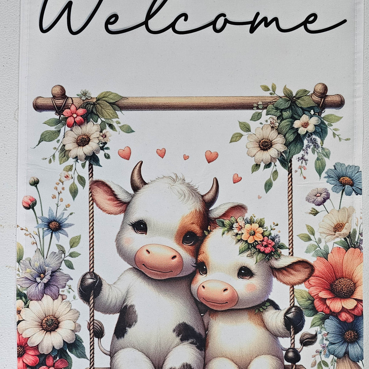 Garden Flag - Swinging Cows with custom garden flag design