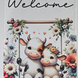Garden Flag - Swinging Cows with custom garden flag design