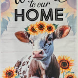 Garden Flag - Cow & Sunflowers with custom garden flag design
