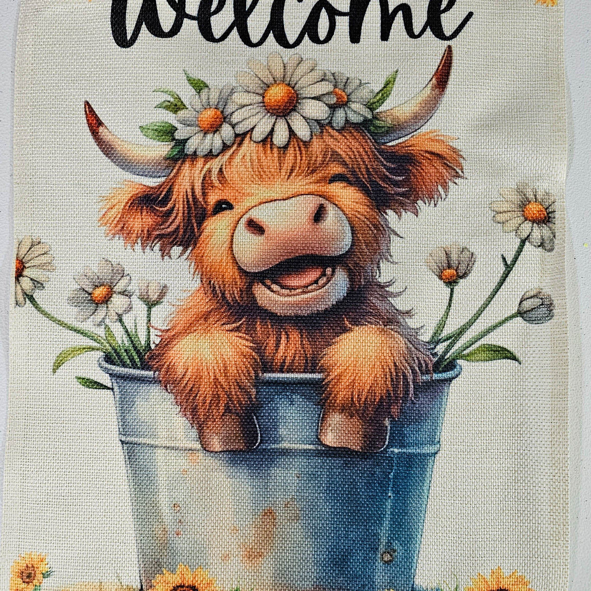 Garden Flag - Highlander in Pail with custom garden flag design