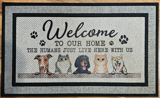 Cats & Dogs Welcome Door Mat with custom gift design