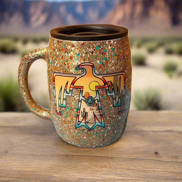 14 oz Mug - Aztec Thunderbird with custom gift design