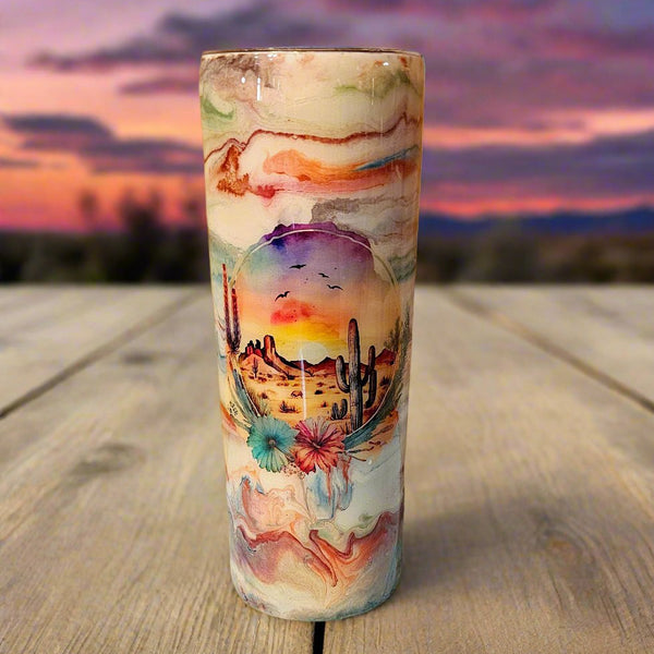 20 oz - Desert Sunset with custom gift design