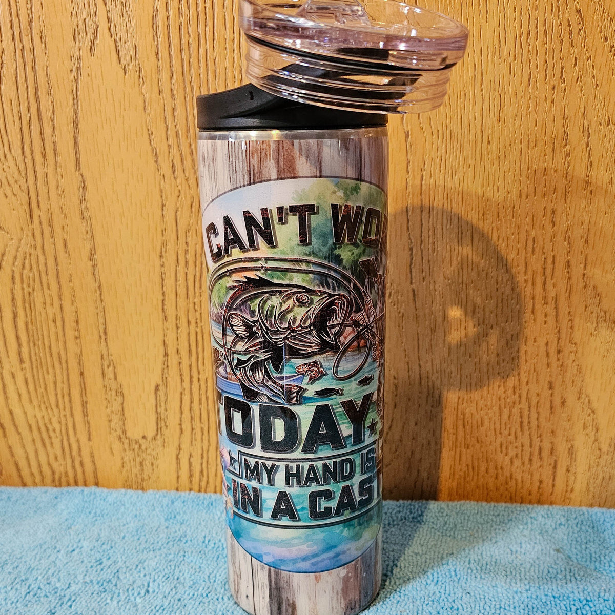 20 oz Duo - Can't Work - Fishing with custom gift design