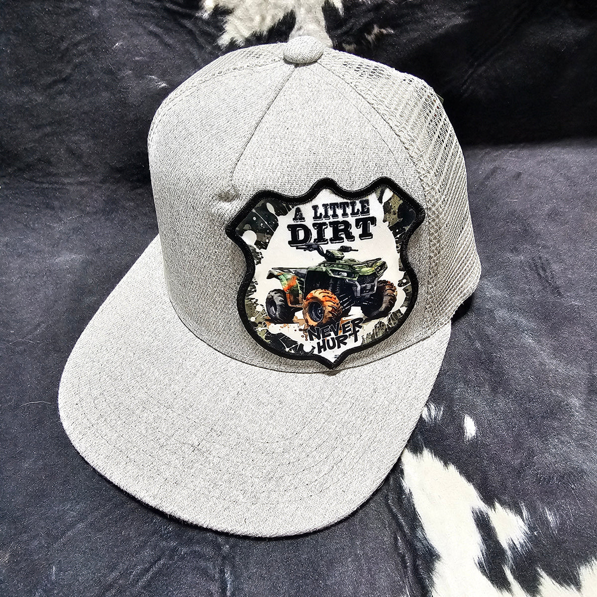 Youth Fabric Patch Hat - Dirt with custom hat design