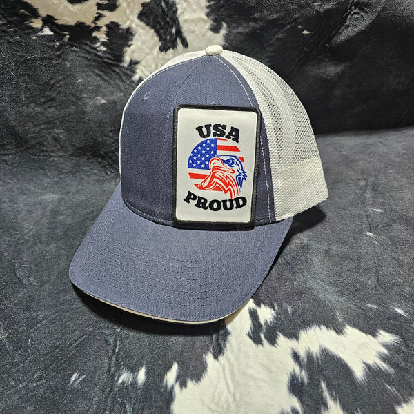 Fabric Patch Hat - USA Proud with custom hat design