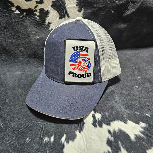 Fabric Patch Hat - USA Proud with custom hat design