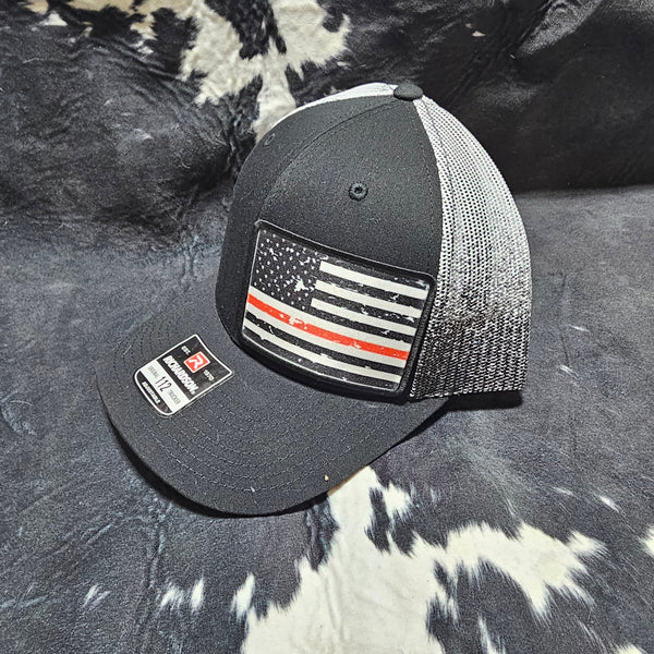 Fabric Patch Hat - Thin Red Line with custom hat design