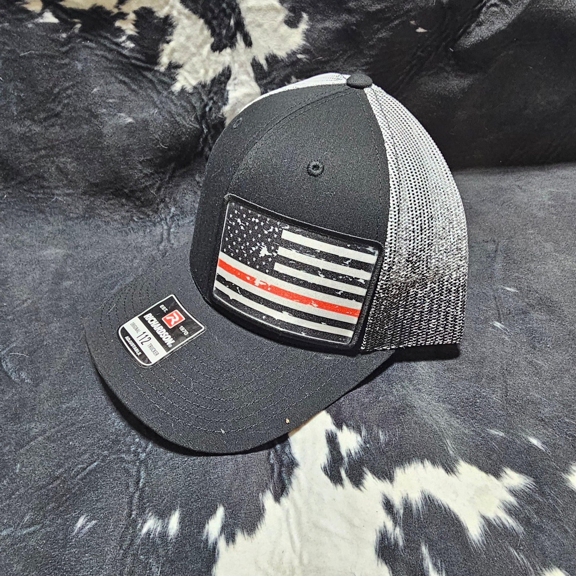 Fabric Patch Hat - Thin Red Line with custom hat design