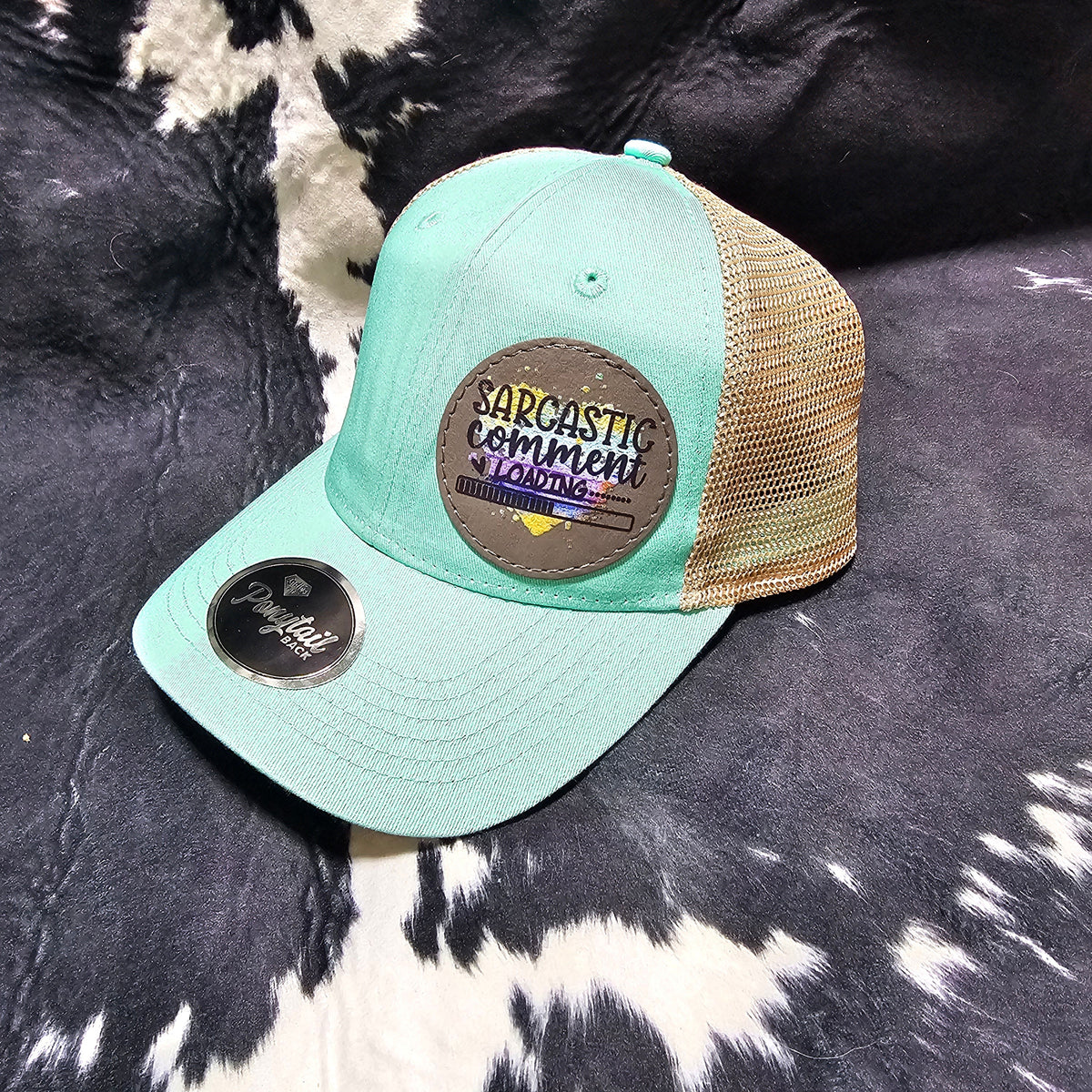 Leather Patch Hat - Sarcastic Comment with custom hat design