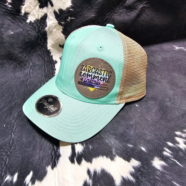 Leather Patch Hat - Sarcastic Comment with custom hat design