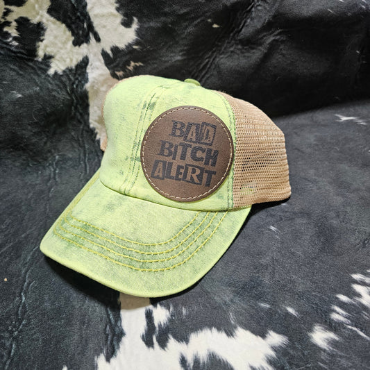 Leather Patch Hat - Bad B!tch with custom hat design