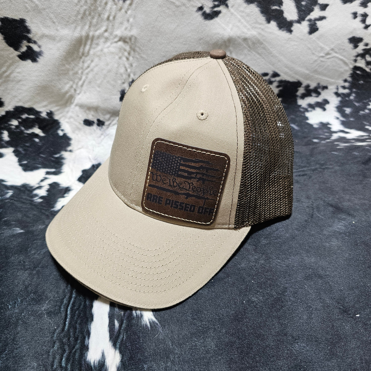 Leather Patch Hat - We the People with custom hat design
