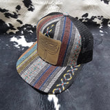 Leather Patch Hat - Boot Stitching with custom hat design