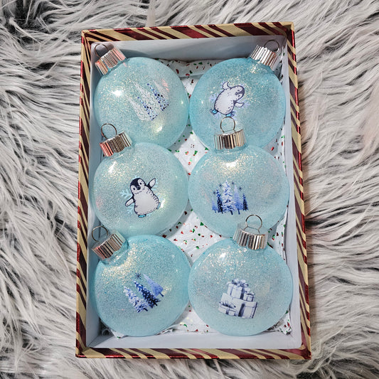 Christmas Ornament - Penguins with custom pen design