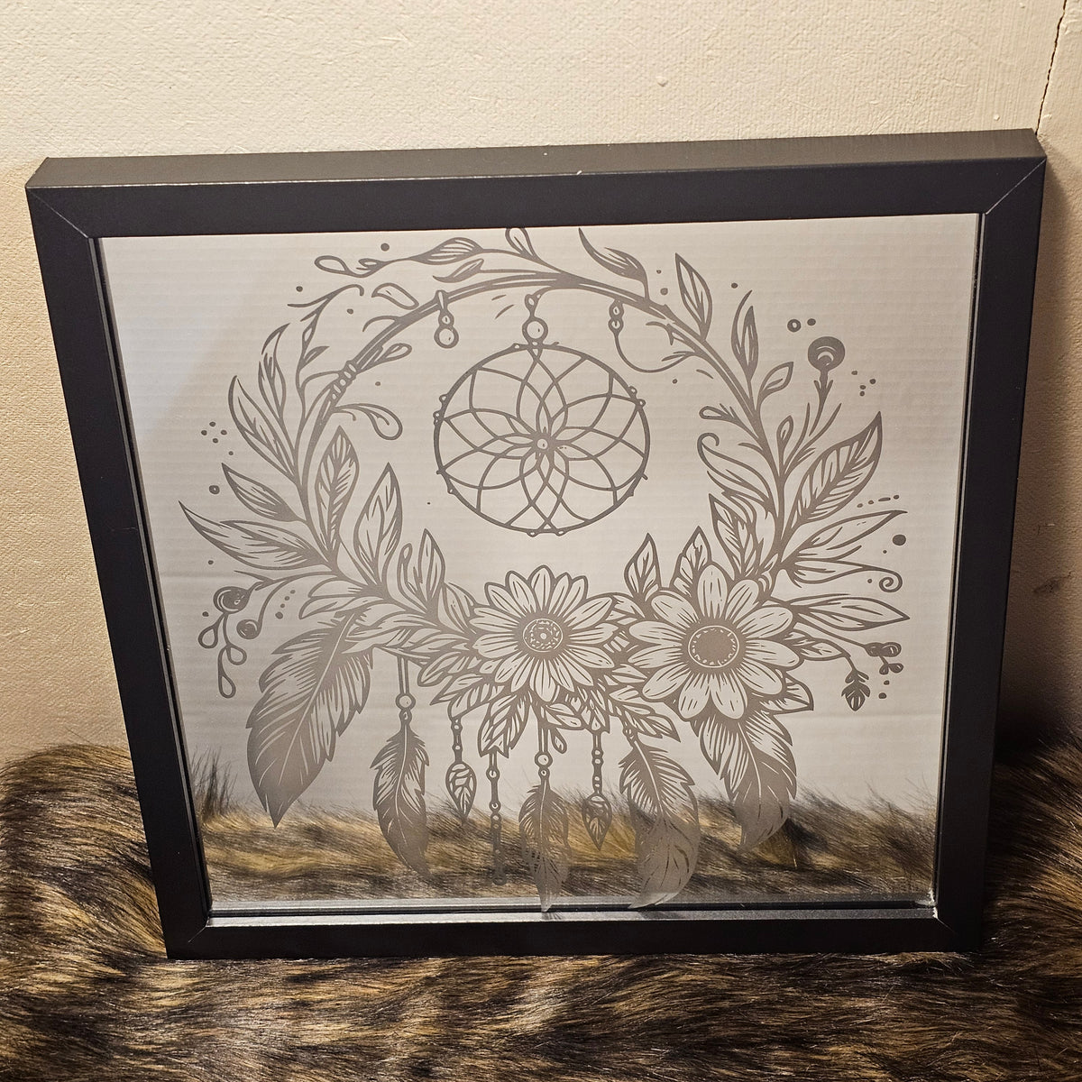 Engraved Mirror with LED Lighting