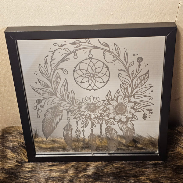 Engraved Mirror with LED Lighting