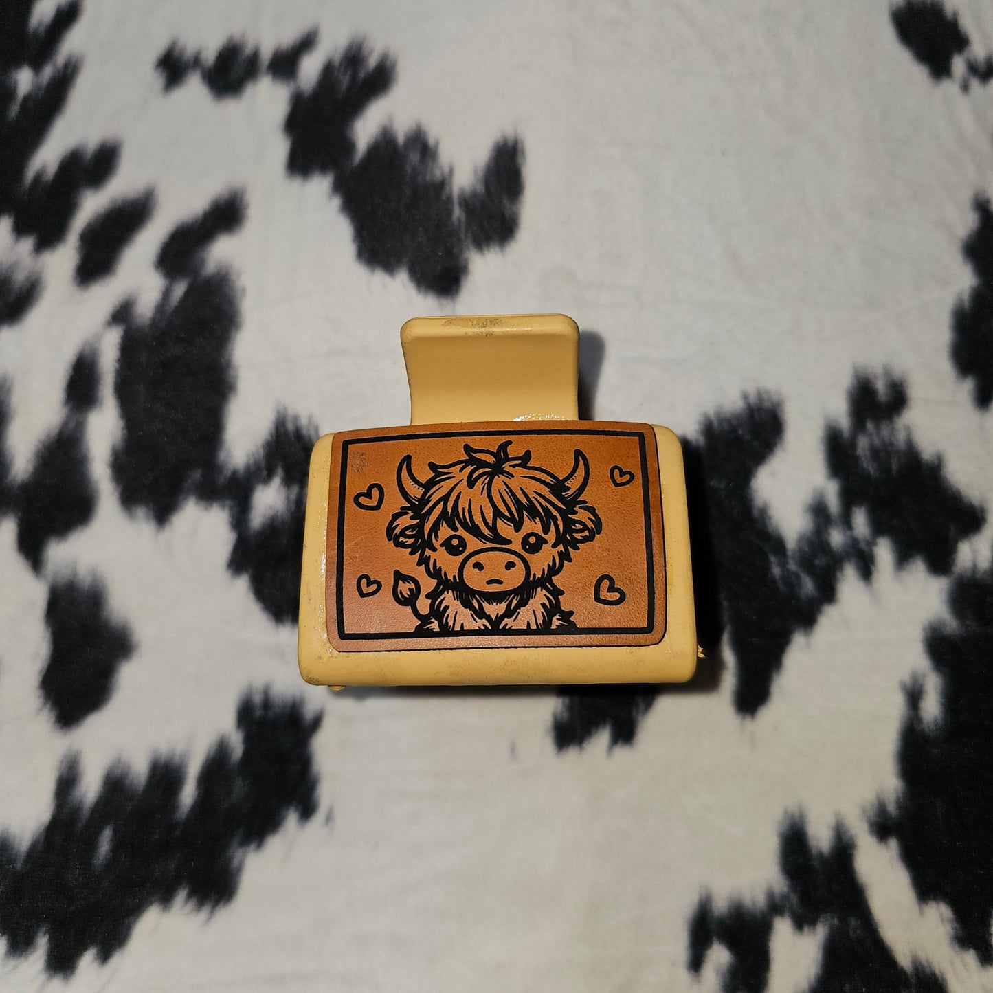 Leather Engraved – Everyday Favorite – Leather Claw Clip