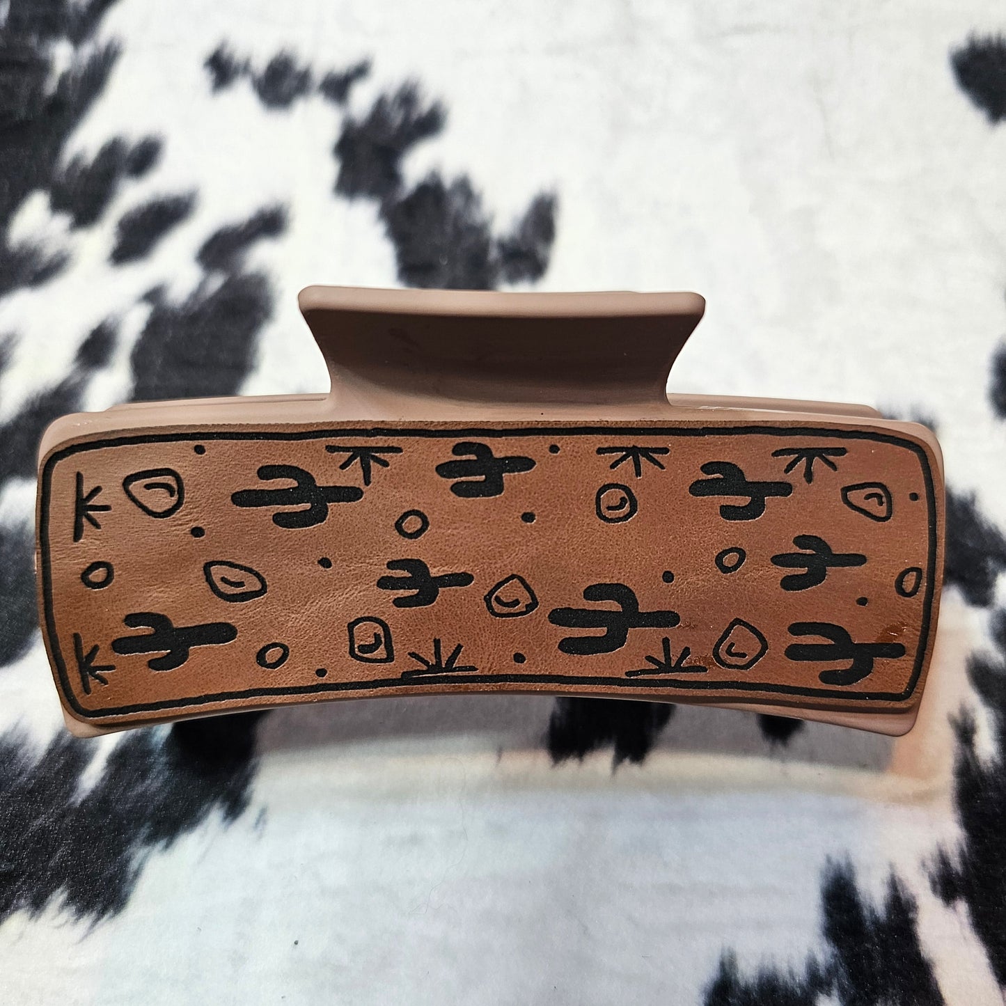 Leather Engraved – Everyday Favorite – Leather Claw Clip