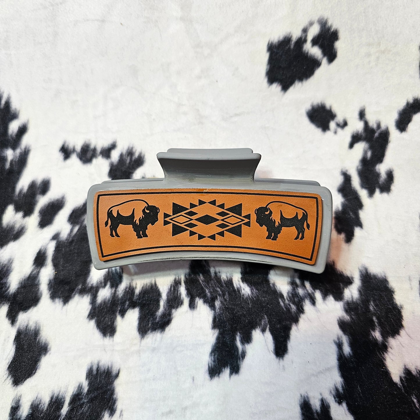 Leather Engraved – Everyday Favorite – Leather Claw Clip