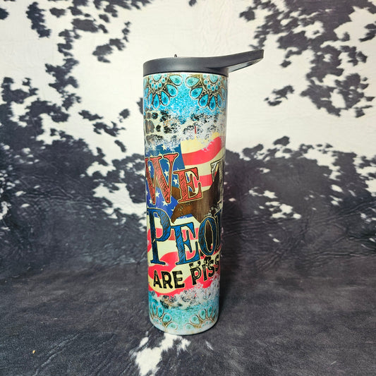 30 oz We the People & Turquoise Duo – Patriotic SS Sublimation Water Bottle