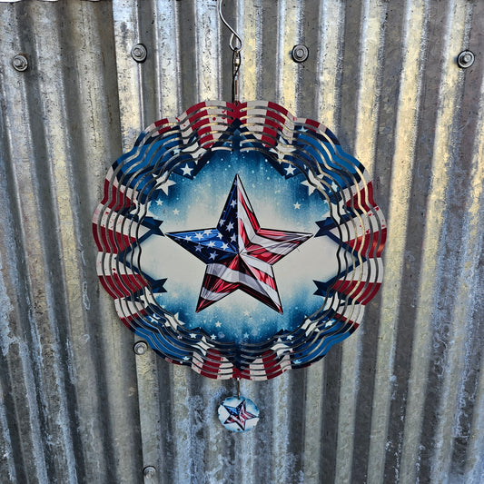 Patriotic Star Wind Spinner