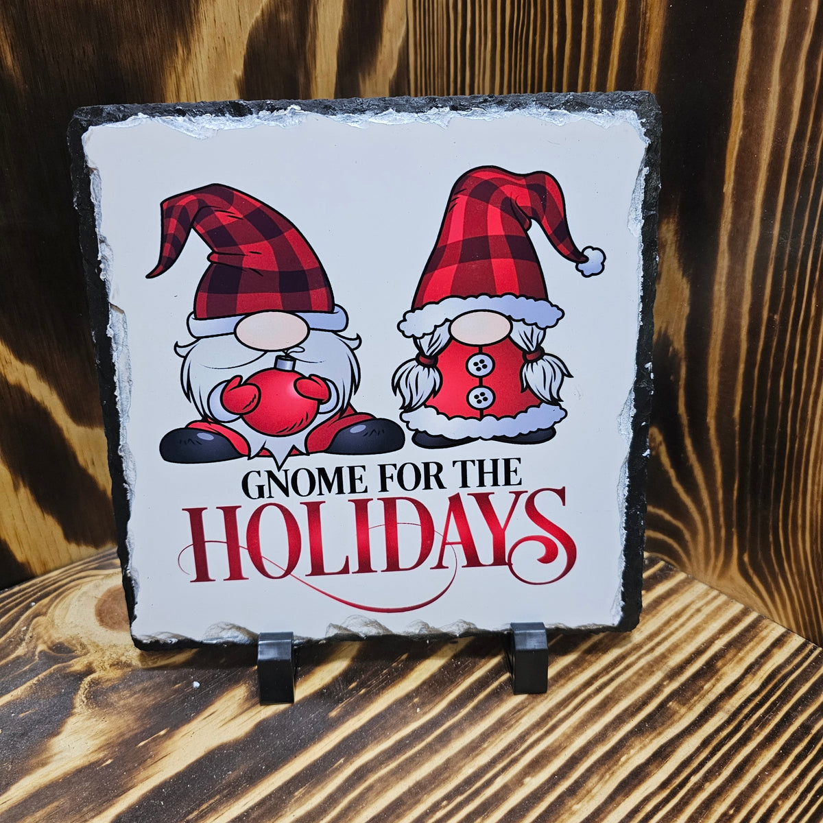 Gnome for the Holidays Slate Tile