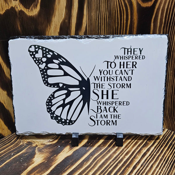 I Am the Storm Slate Tile