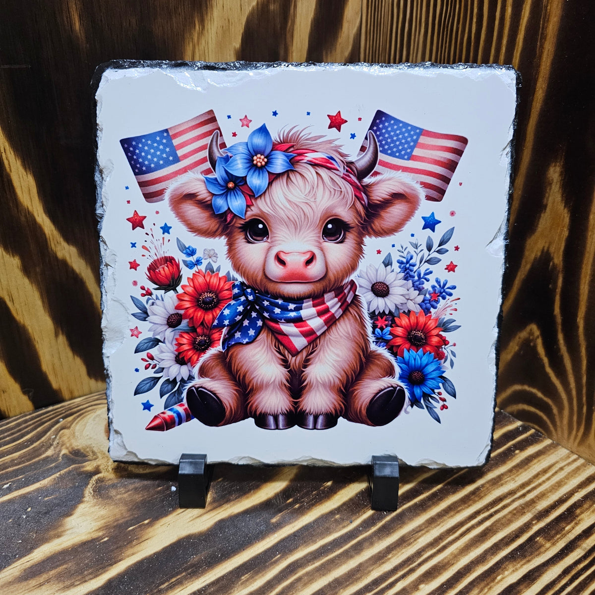 Patriotic Highland Calf Slate Tile