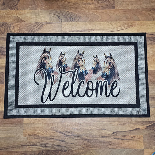 Welcome Horses Door Mat