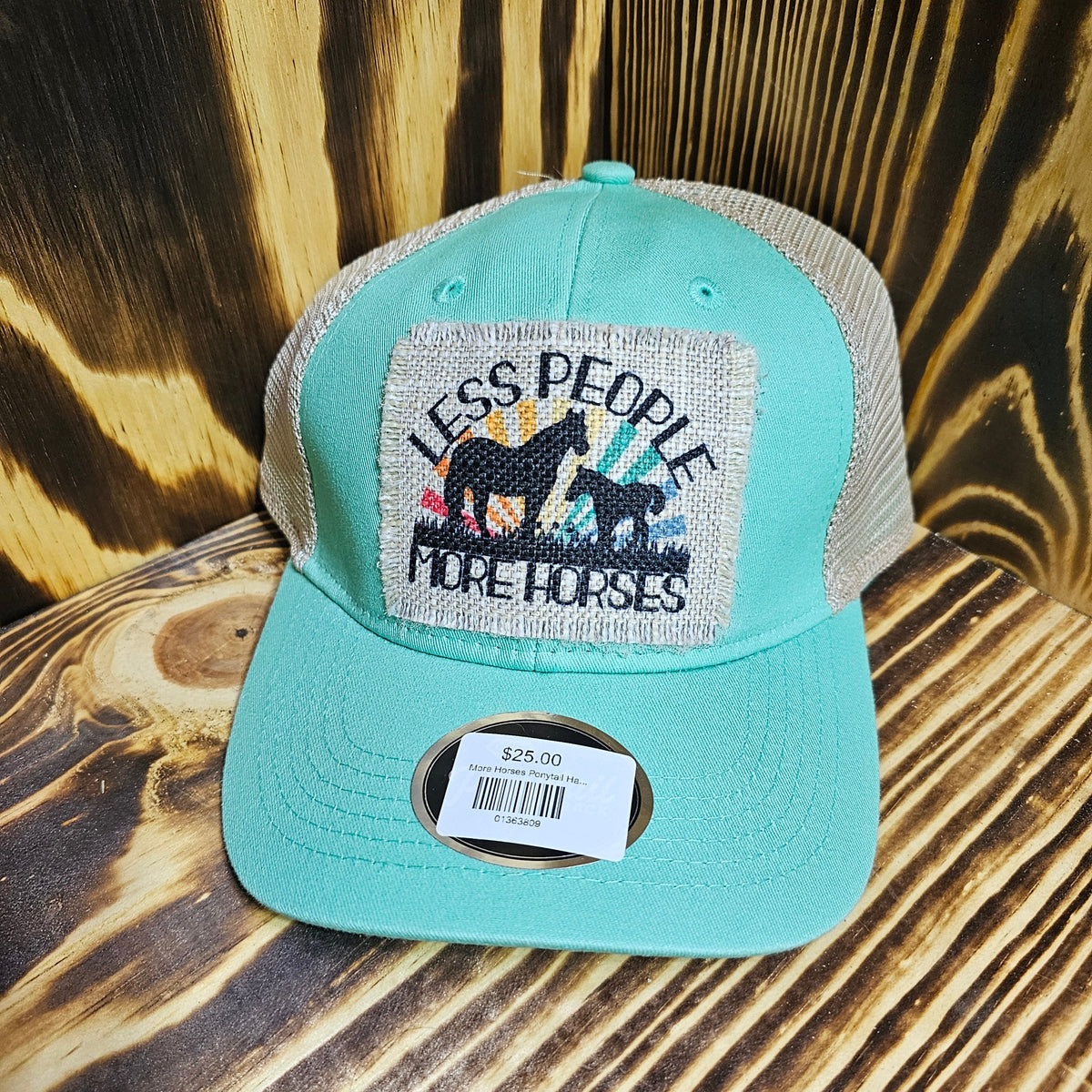 More Horses Less People Ponytail Hat Truth Teller