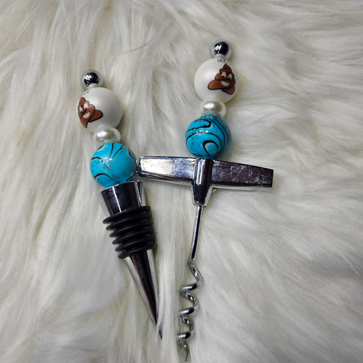 Beaded Wine Topper Set