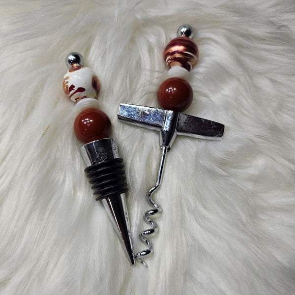 Beaded Wine Topper Set