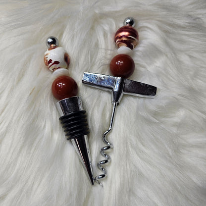Beaded Wine Topper Set