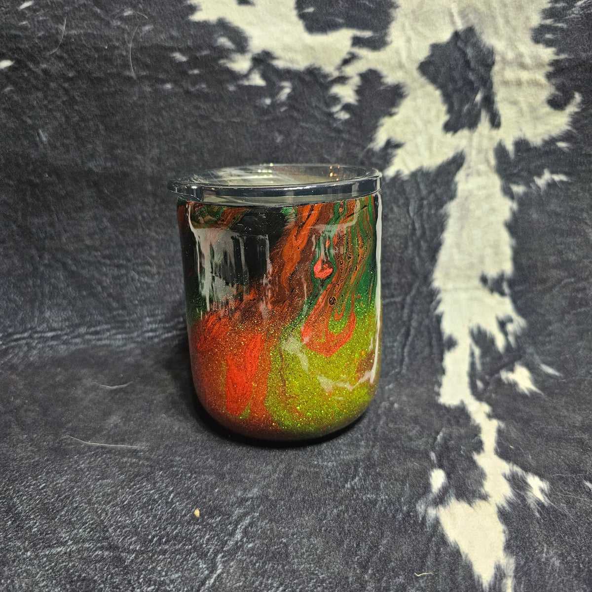 10 oz Neon Glitter Wine Glass Tumbler – Bold & Fun Drinkware