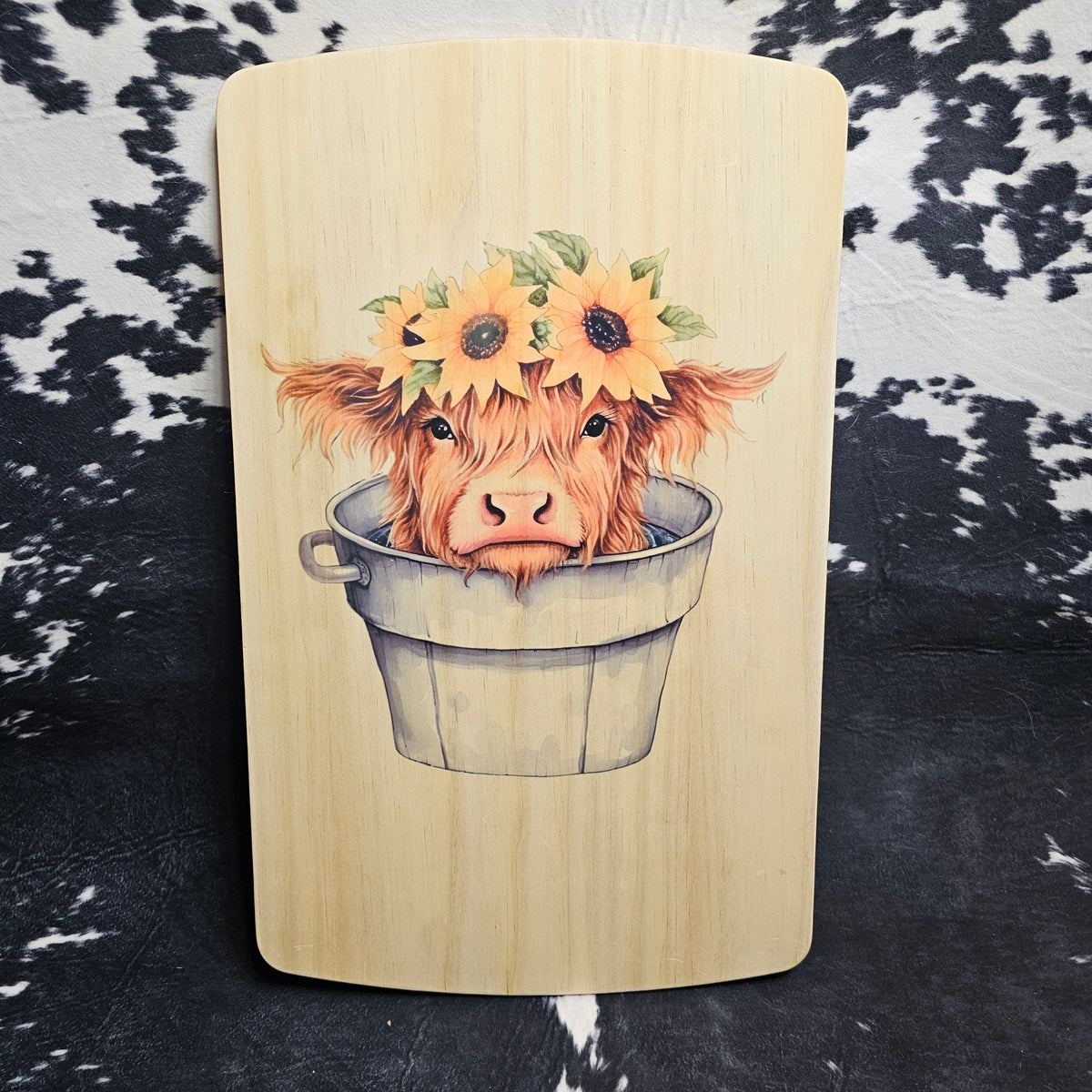 Highland Cow Wood Board