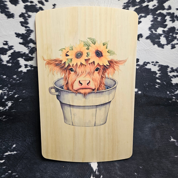 Highland Cow Wood Board