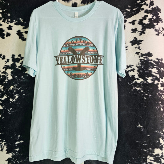 YS Serape Lt. Blue – Go-To – Graphic Tee – barely-adulting tee daily driver for messy buns and big feelings