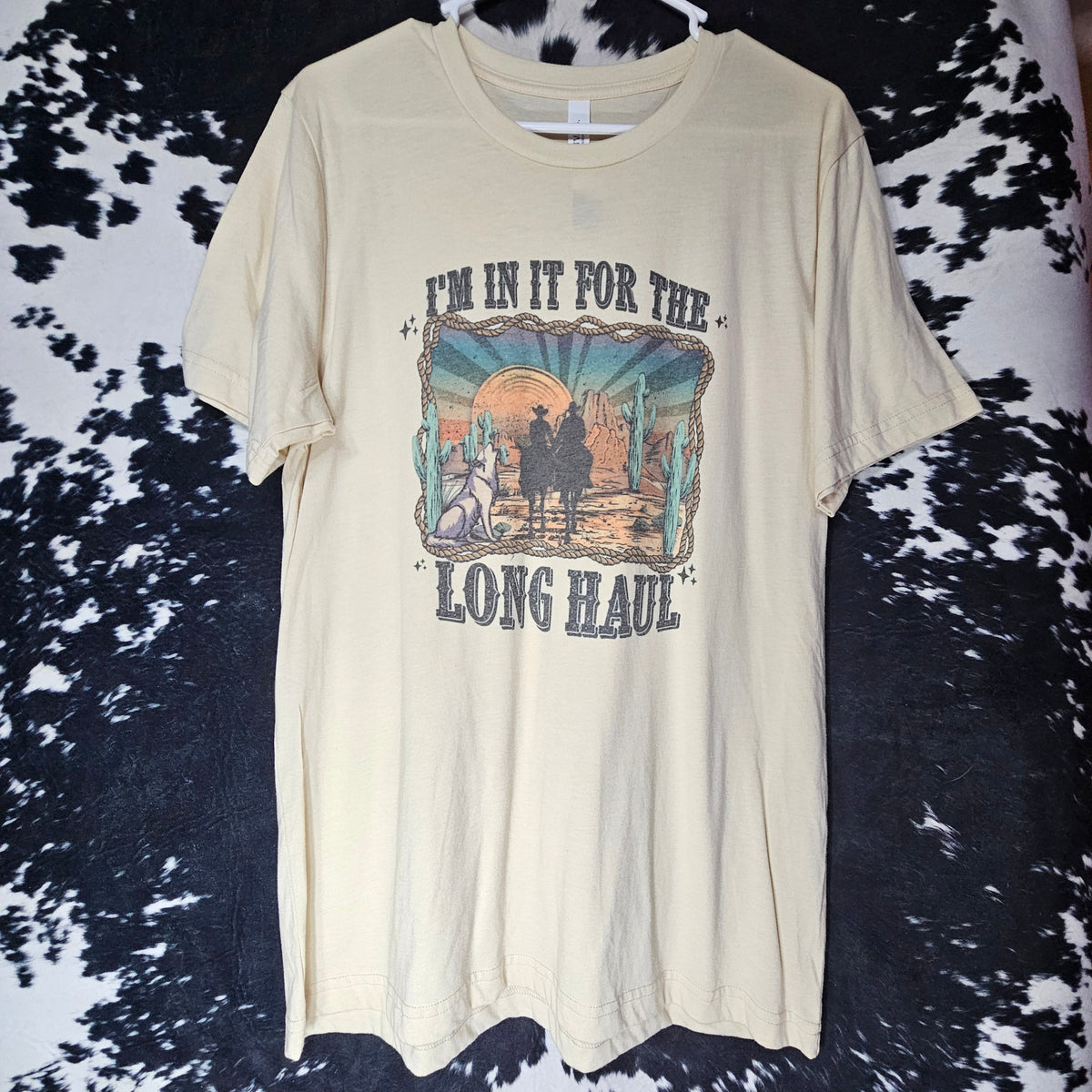 Long Haul Cream Tee Built for the Long Damn Road