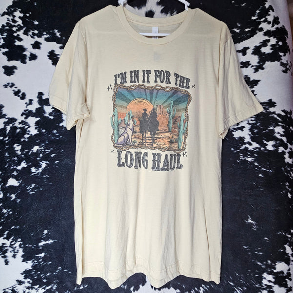 Long Haul Cream Tee Built for the Long Damn Road