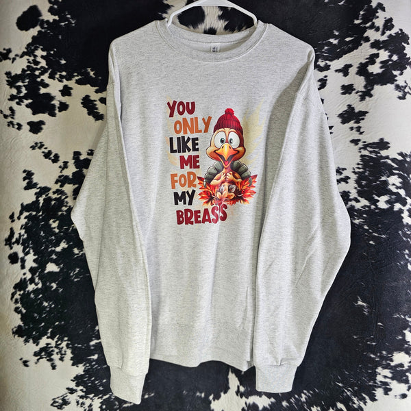Liked for the Breasts, Not the Vibes Crewneck