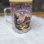 16 oz Glass Glitter Globe - Desert Strength Sunset Glow
