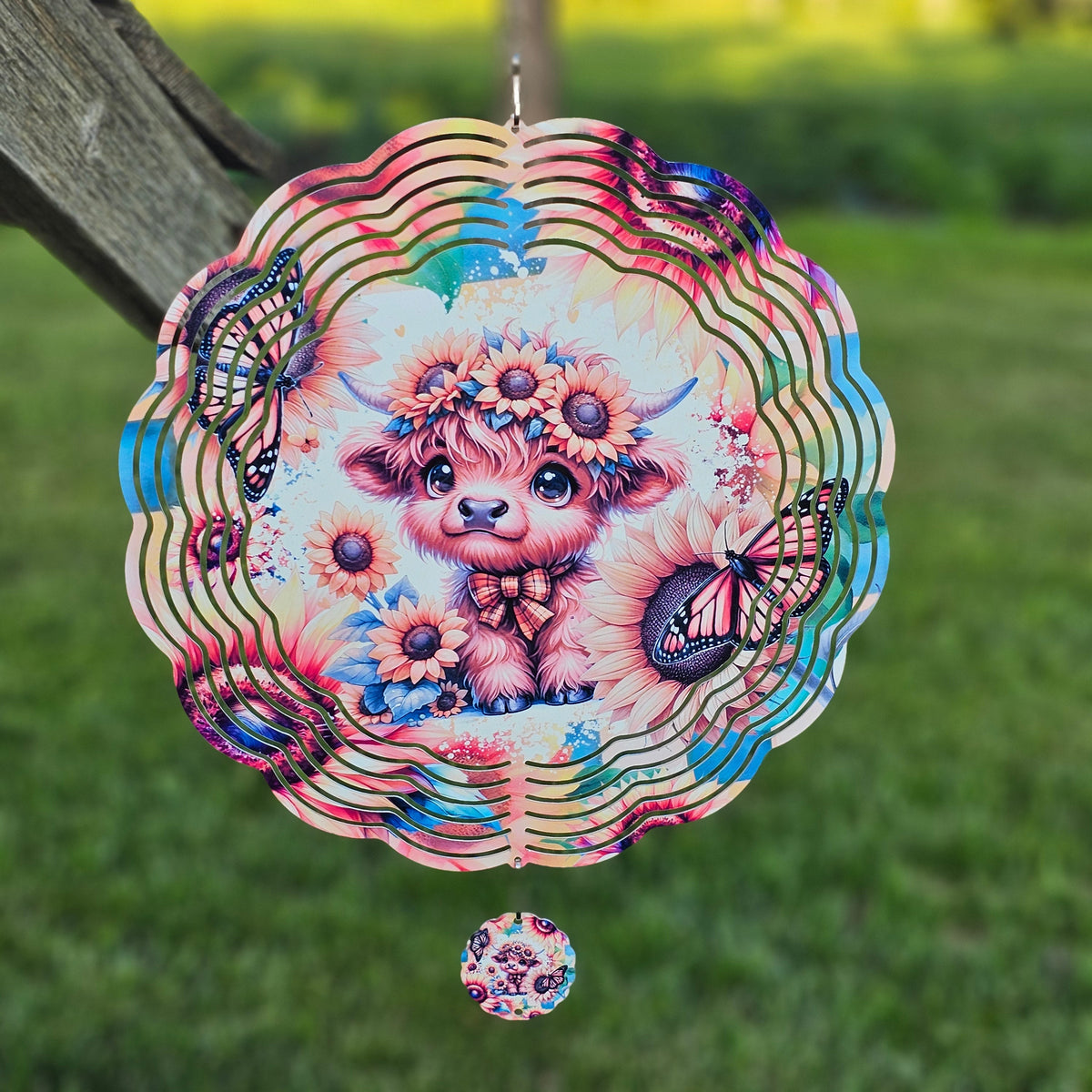 Sunflower Calf Wind Spinner