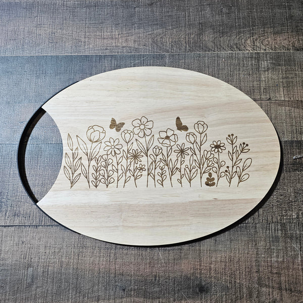 Wild Flowers Wood Board