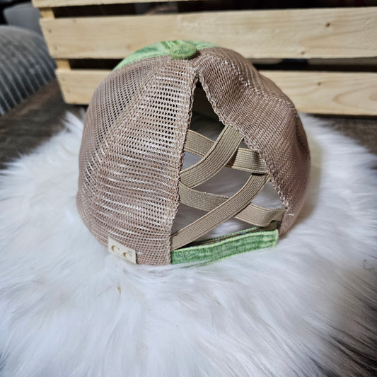 Sassy - Youth Ponytail Leather Patch Hat