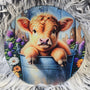 Lg. Round Baby Highland Calf in Pail