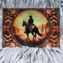Sm. Tooled Leather Cowboy Glass Board