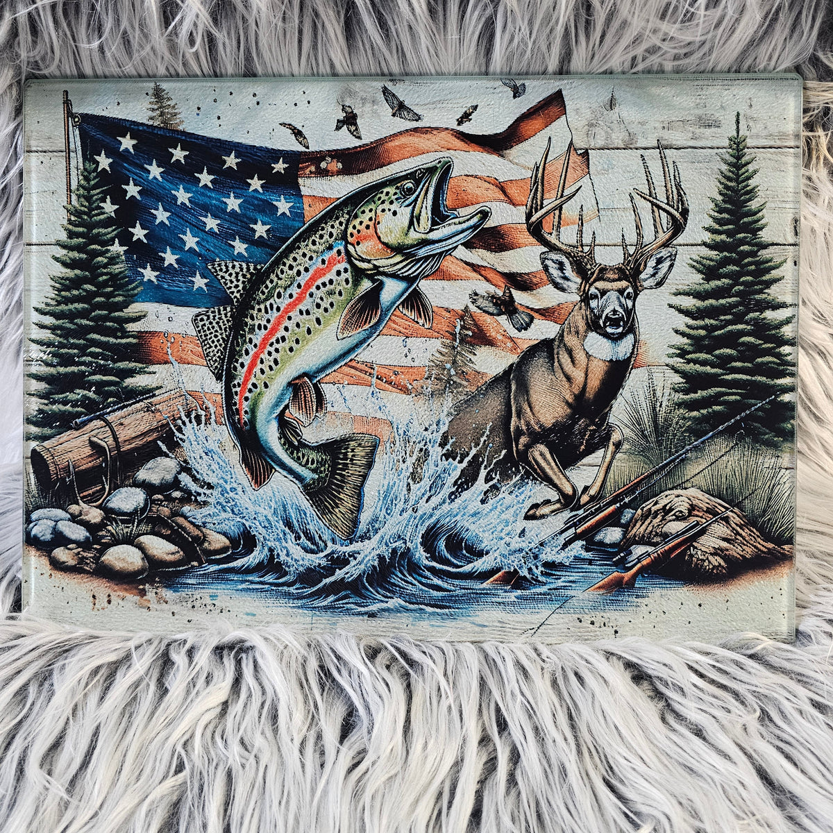 Lg. American Outdoorsman Glass Board